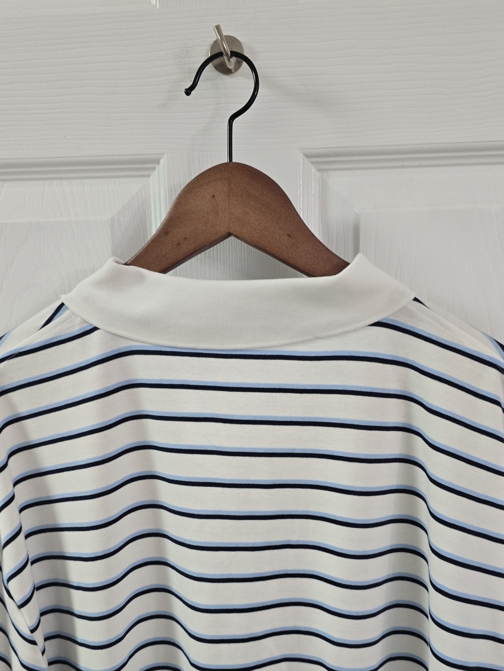 NWT Polo Ralph Lauren Men's Classic Polo Shirt White Blue Stripes Size 3XLT - Picture 8 of 15